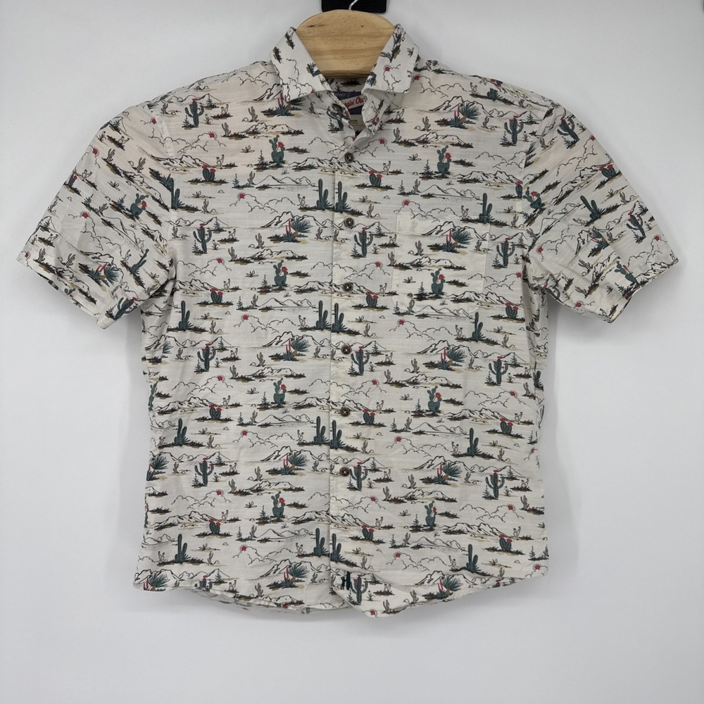 Johnnie-O Ezekial Hanging Out Button Shirt AOP Coastal Camp Desert Resort Medium
